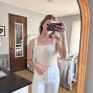 Summer/Spring Cream Ruched Top
